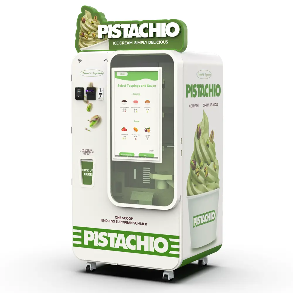 Máquina de helado Huaxin personalizada en verde pistacho
